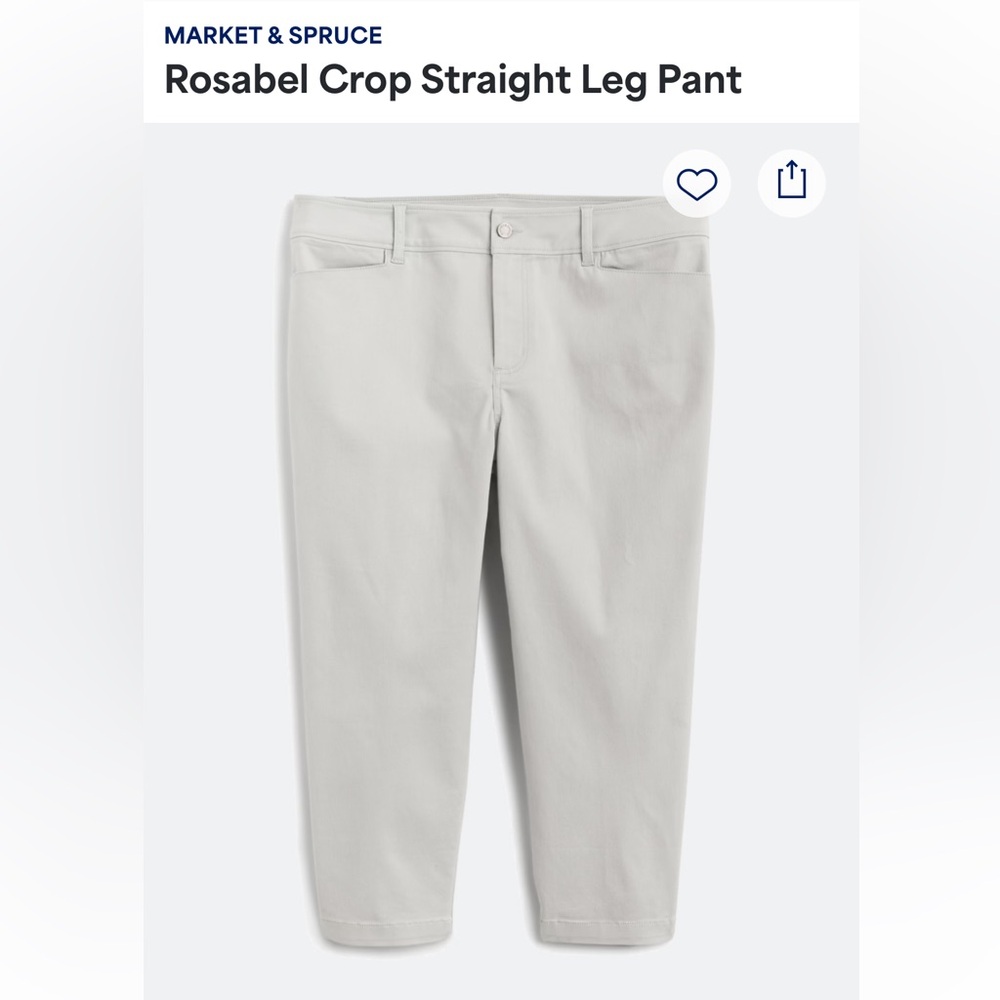 Market & Spruce - 20w- Light Gray Crop Straight Leg Pants